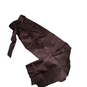 Banana Republic Rich Brown Satin Cargo Pants Size 6L